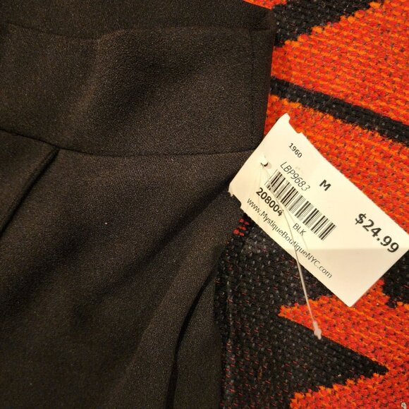 NEW Vintage La Banga Black Wide-Leg Pants, High Waist, Back Zip Closure Size M - Picture 2 of 11